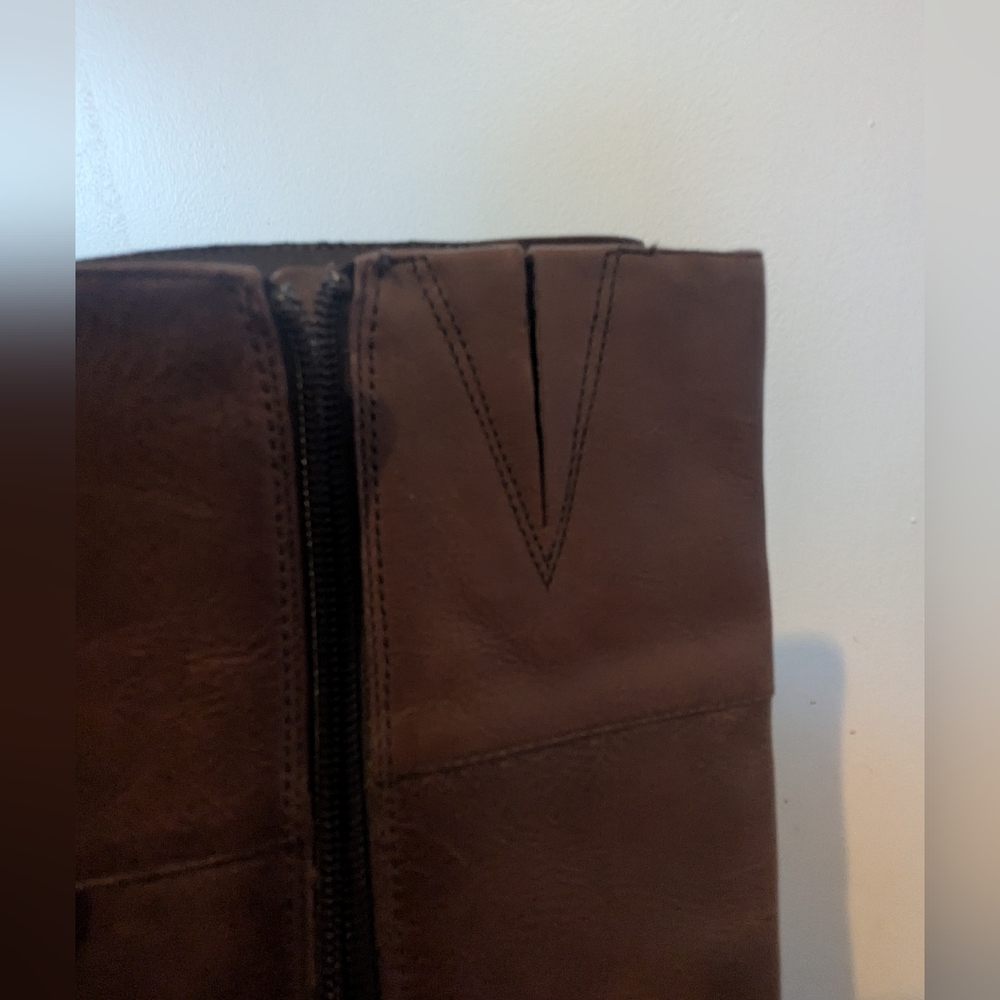Cole Haan Brown And Black Leather Knee-High Riding Boots - Picture 6 of 12